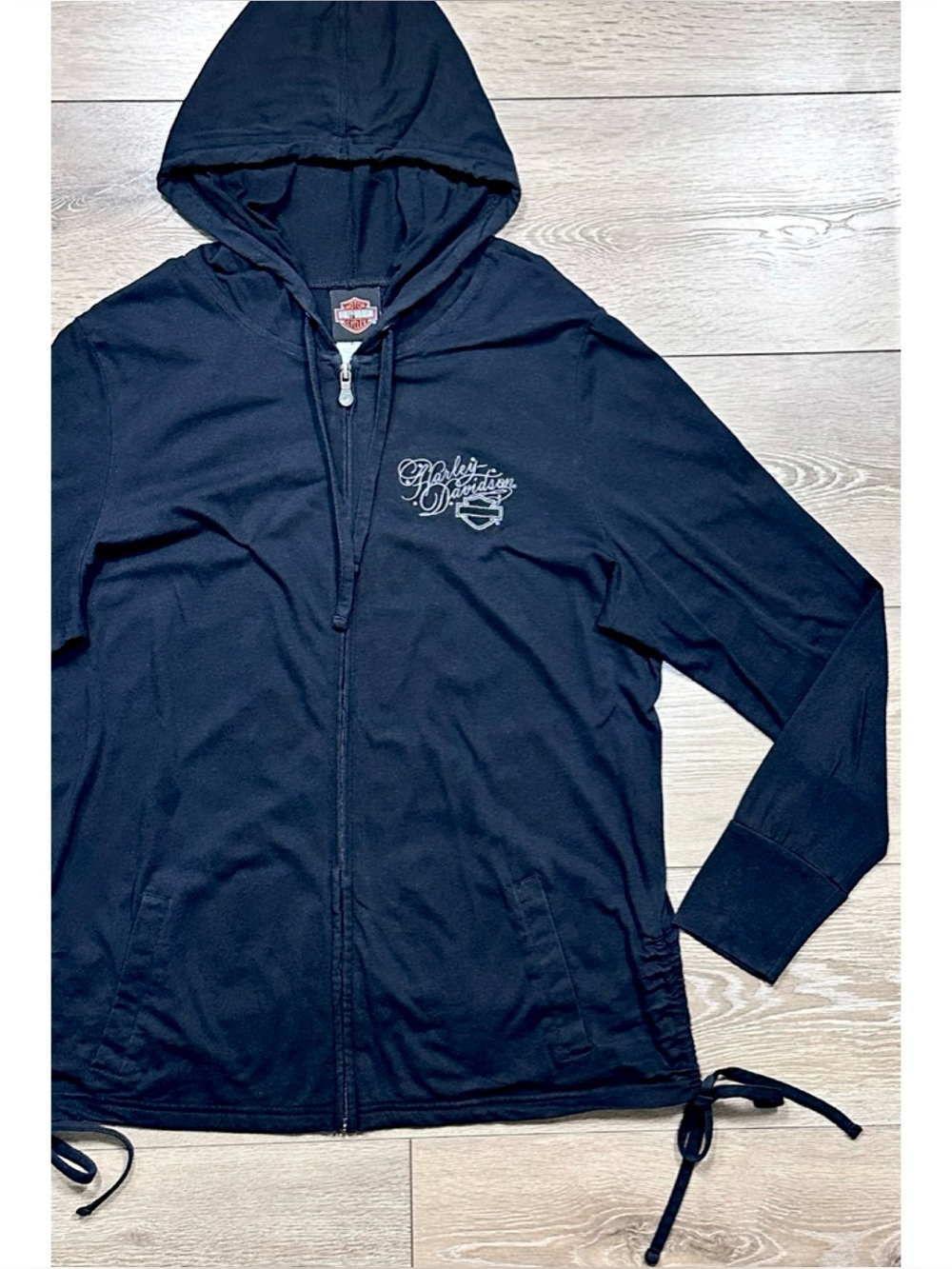 Harley Davidson Lightweight Zip Hooded Bedazzled Jacket Gatlinburg TN *Flaw*